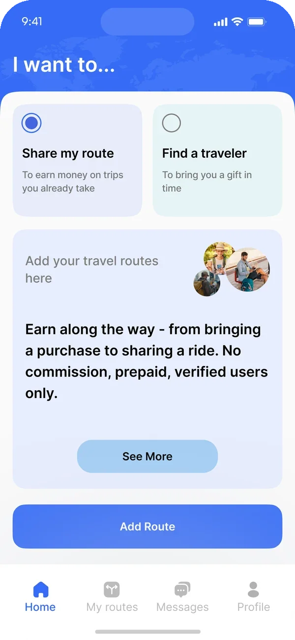 Share your route screen